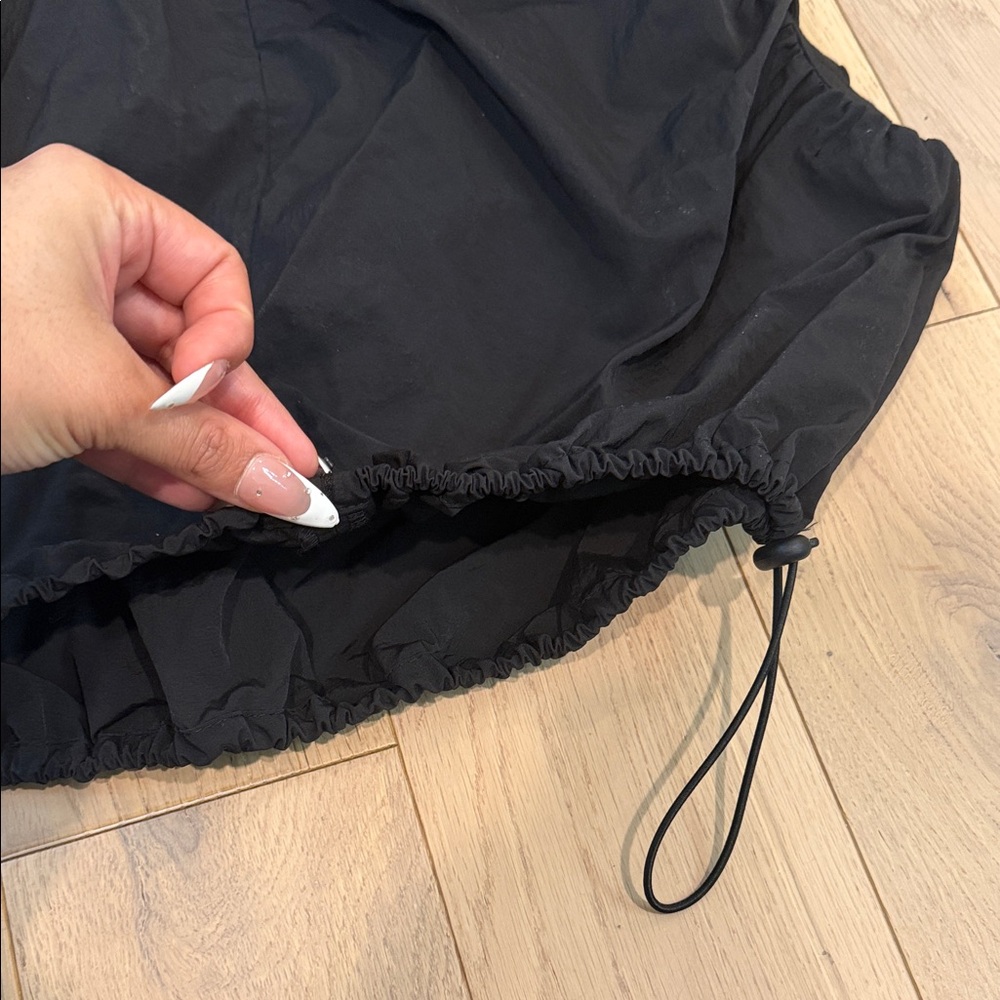 Zara Black Cropped Drawstring Shell Tank - Picture 5 of 5